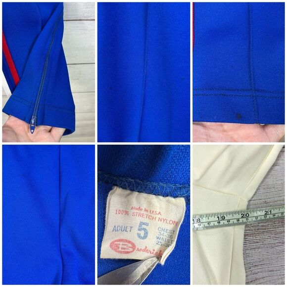 Vintage Broderick Adult Olympic USA Jumpsuit Outfit Set Size XS/S 70s 80s AAU - Picture 15 of 16